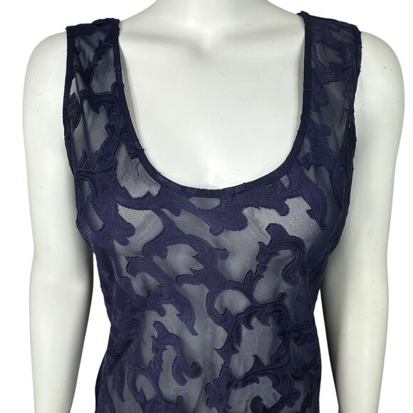 Vintage Victorias Secret Gown Dress Large Sheer Floral 90s Y2K Purple Gold Label - Picture 2 of 11